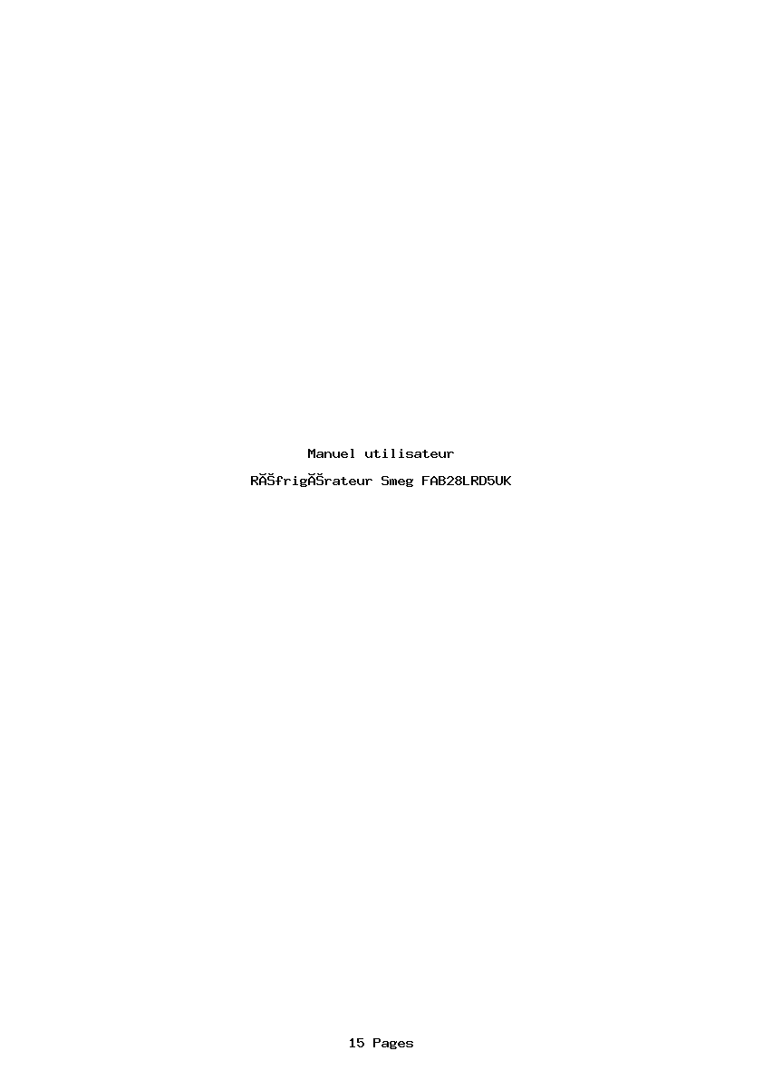 Page 1 de la notice Manuel utilisateur Smeg FAB28LRD5UK