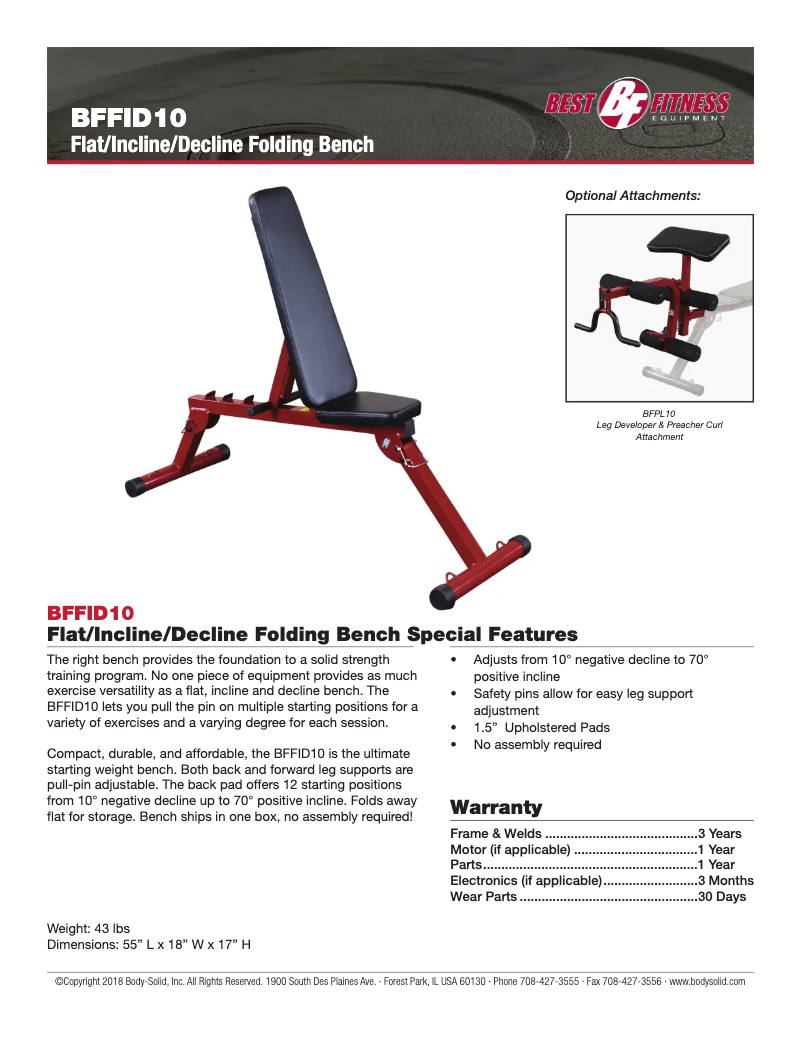 Page 1 of the manual User Manual Best Fitness BFFID10