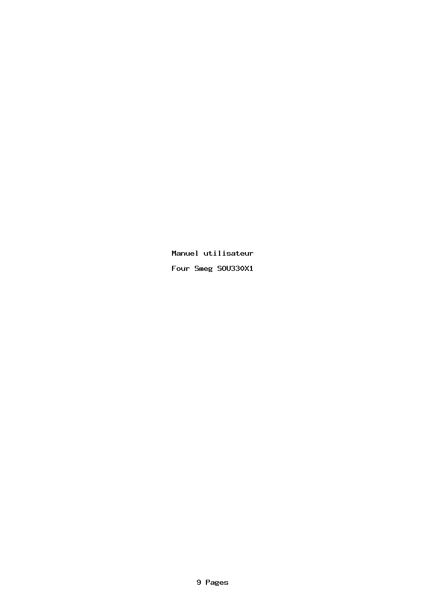 Page 1 de la notice Manuel utilisateur Smeg SOU330X1