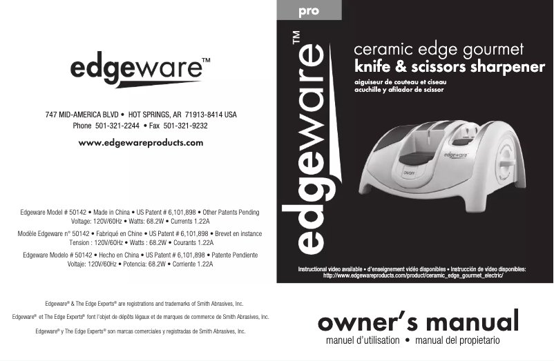 Página 1 del manual Manual de usuario Edgeware Ceramic Edge Gourmet