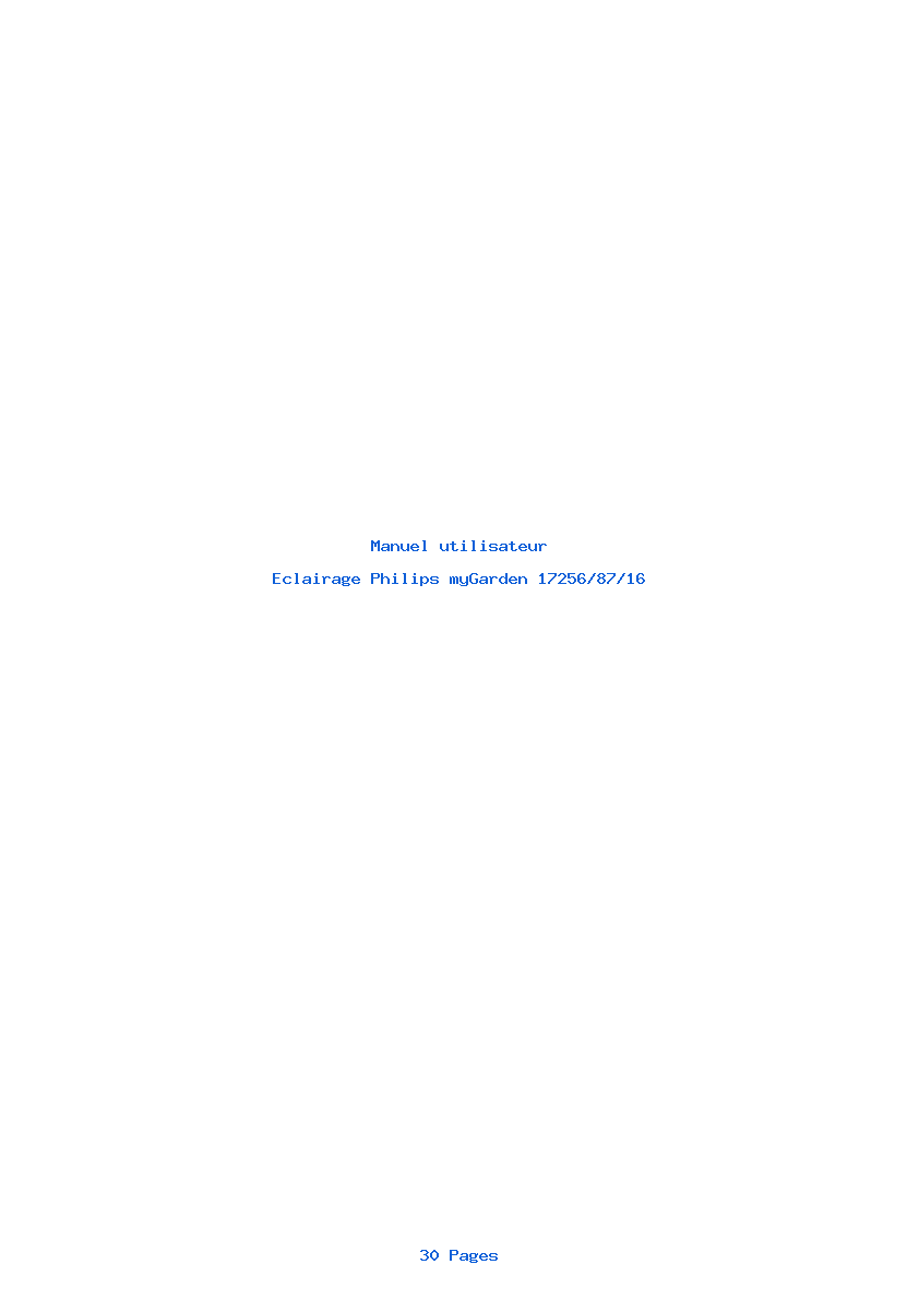 Page 1 de la notice Manuel utilisateur Philips myGarden 17256/87/16