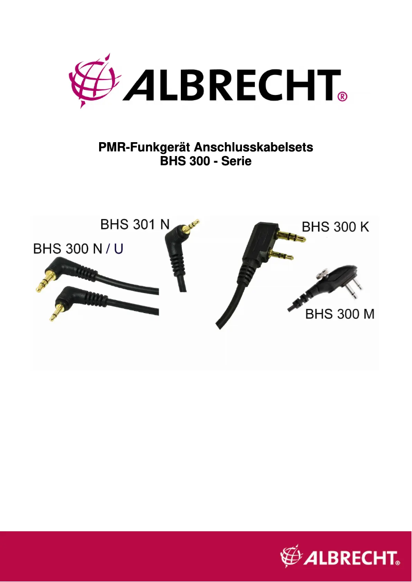 Imagen de la primera página del manual del dispositivo BHS 300 M