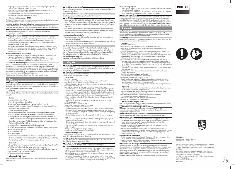 Page 1 de la notice Brochure Philips GCA1000