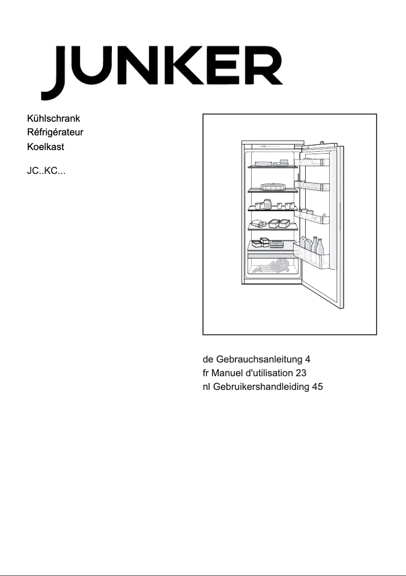 Page 1 de la notice Manuel utilisateur Junker JC30KCSE0