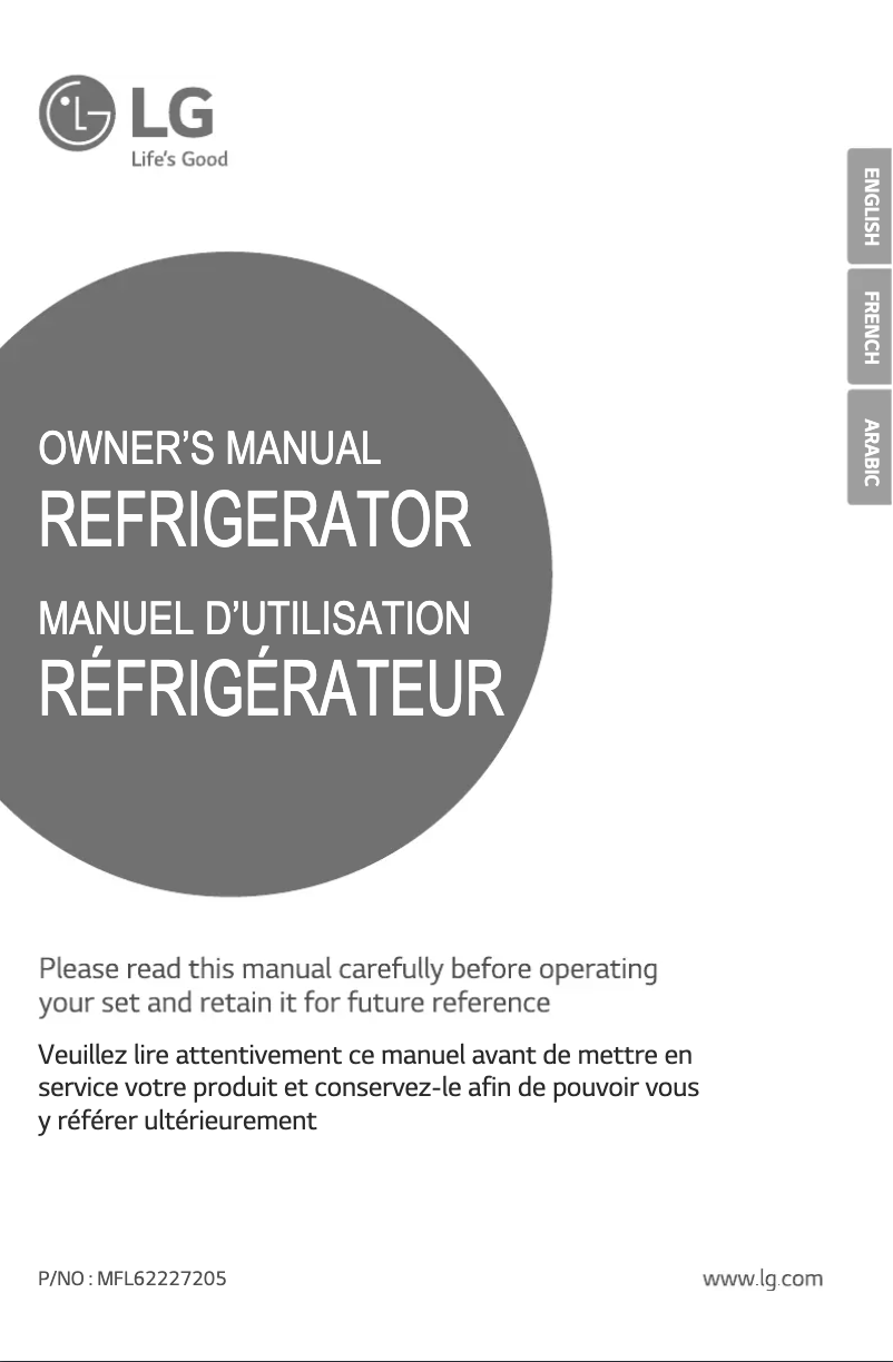 Page 1 de la notice Manuel utilisateur LG GL-B252VY