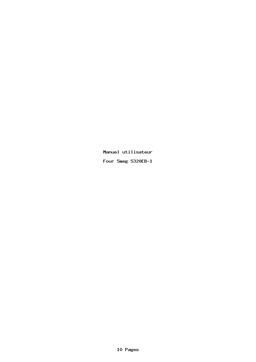 Page 1 de la notice Manuel utilisateur Smeg S320EB-1