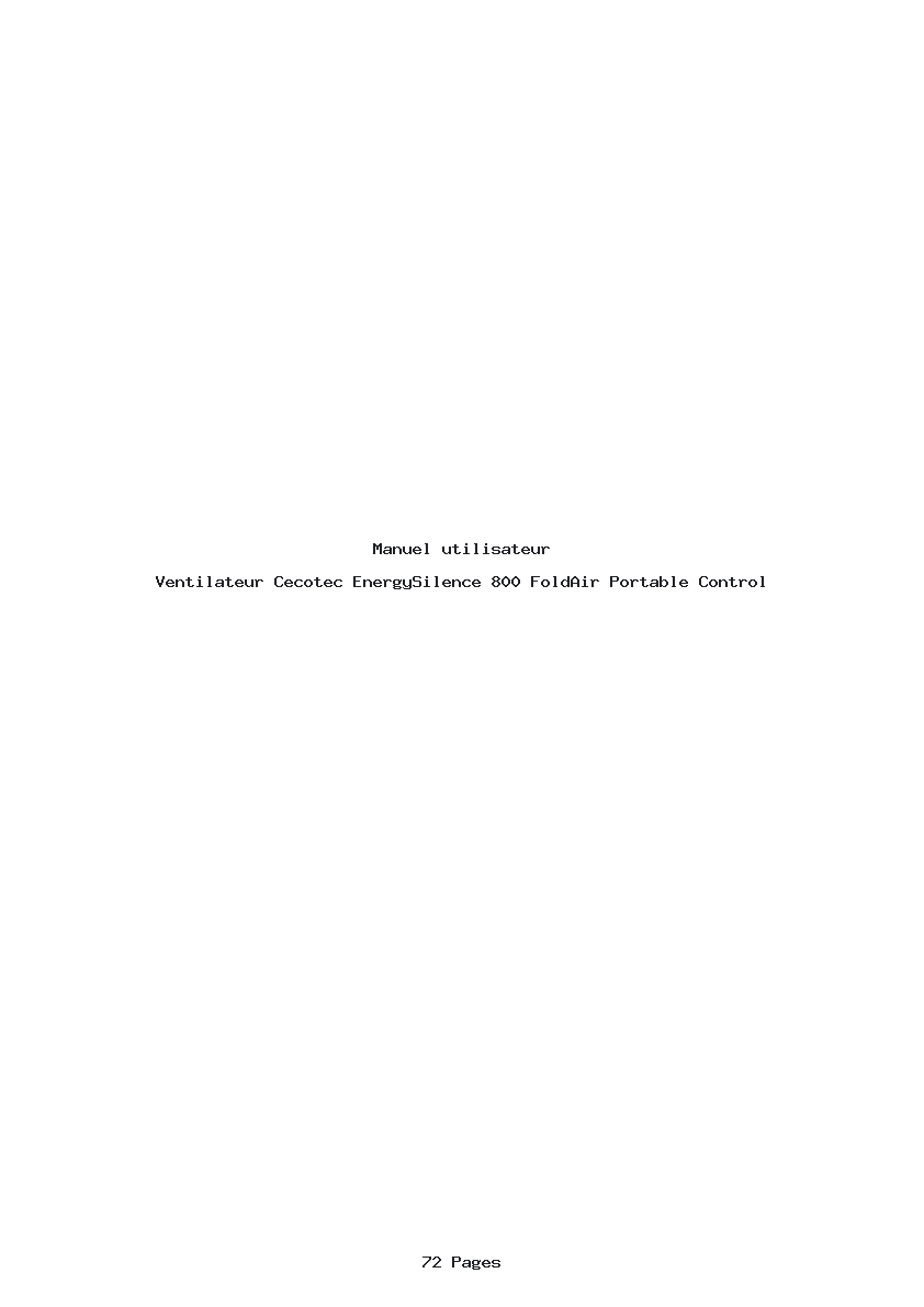 Page 1 de la notice Manuel utilisateur Cecotec EnergySilence 800 FoldAir Portable Control