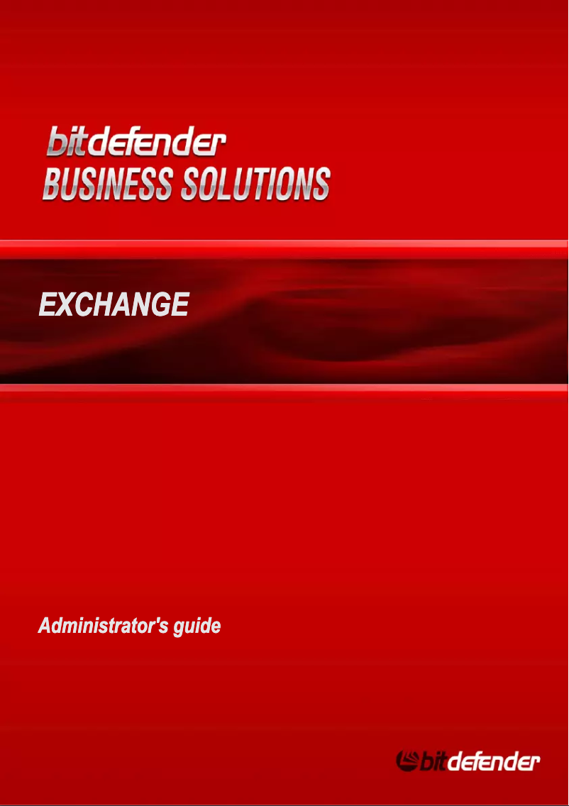 Page 1 de la notice Manuel utilisateur Bitdefender Security for Exchange, 500-999u, 1Y