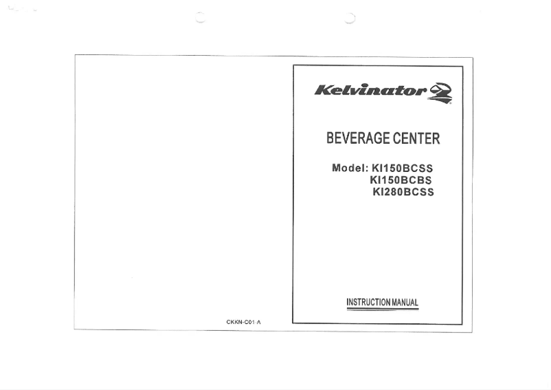 Page 1 of the manual User Manual Kelvinator KI150BCBS