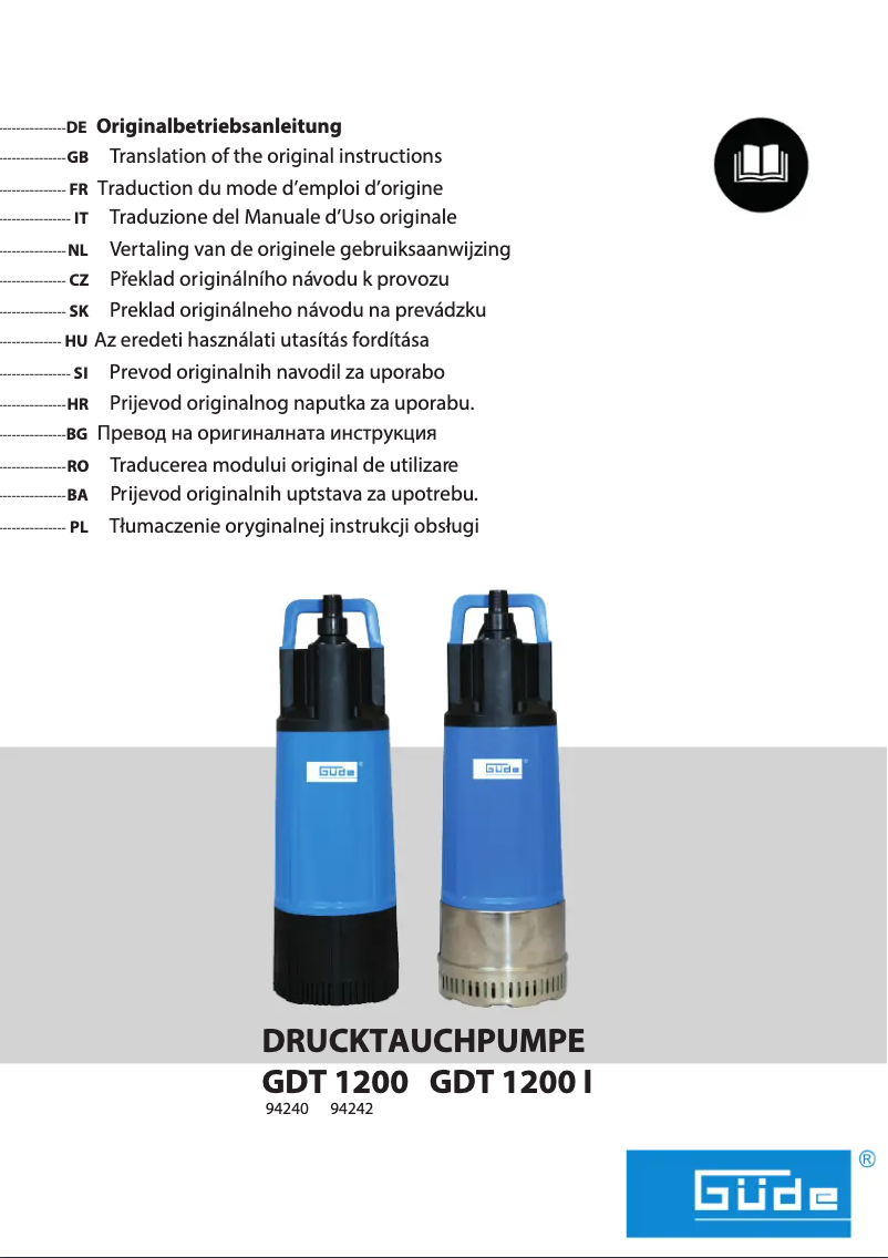Page 1 de la notice Manuel utilisateur Güde GDT 1200 I