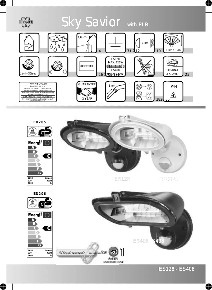 Página 1 del manual Manual de usuario Elro ES128