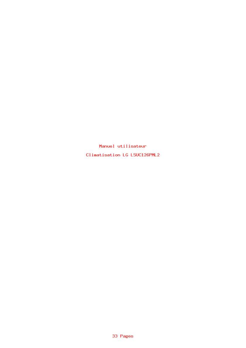 Page 1 de la notice Manuel utilisateur LG LSUC126PML2