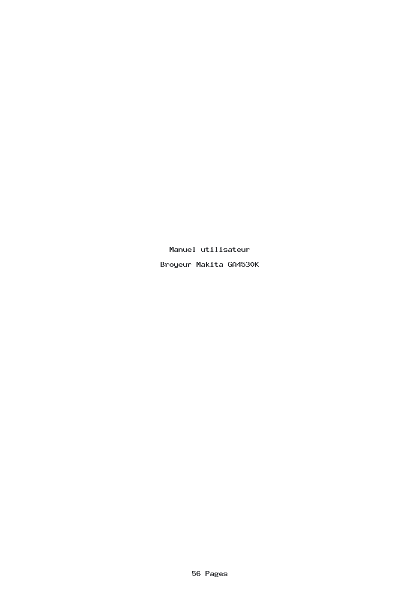 Page 1 de la notice Manuel utilisateur Makita GA4530K