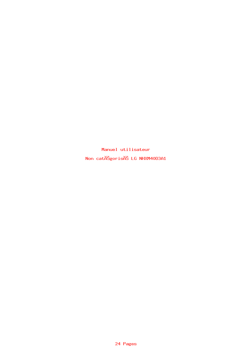Page 1 de la notice Manuel utilisateur LG NHXM40D3A1