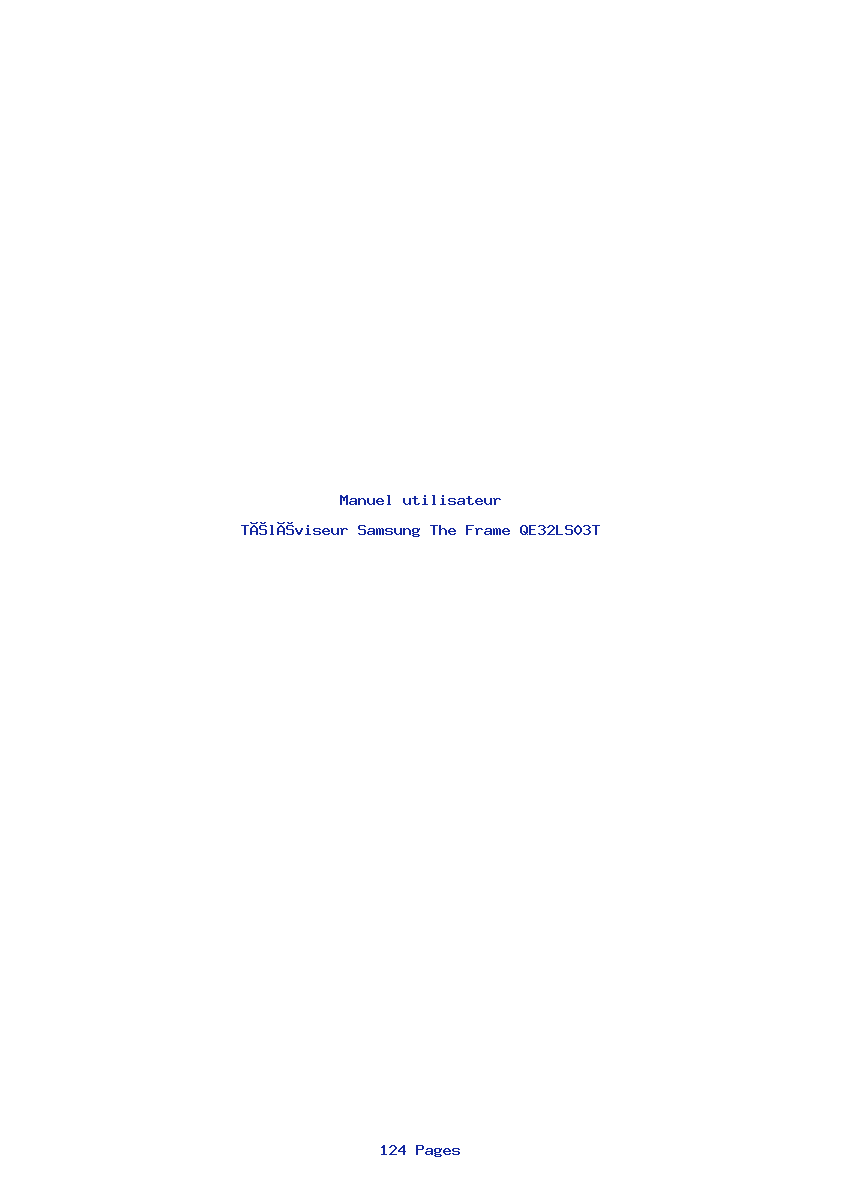 Page 1 de la notice Manuel utilisateur Samsung The Frame QE32LS03T