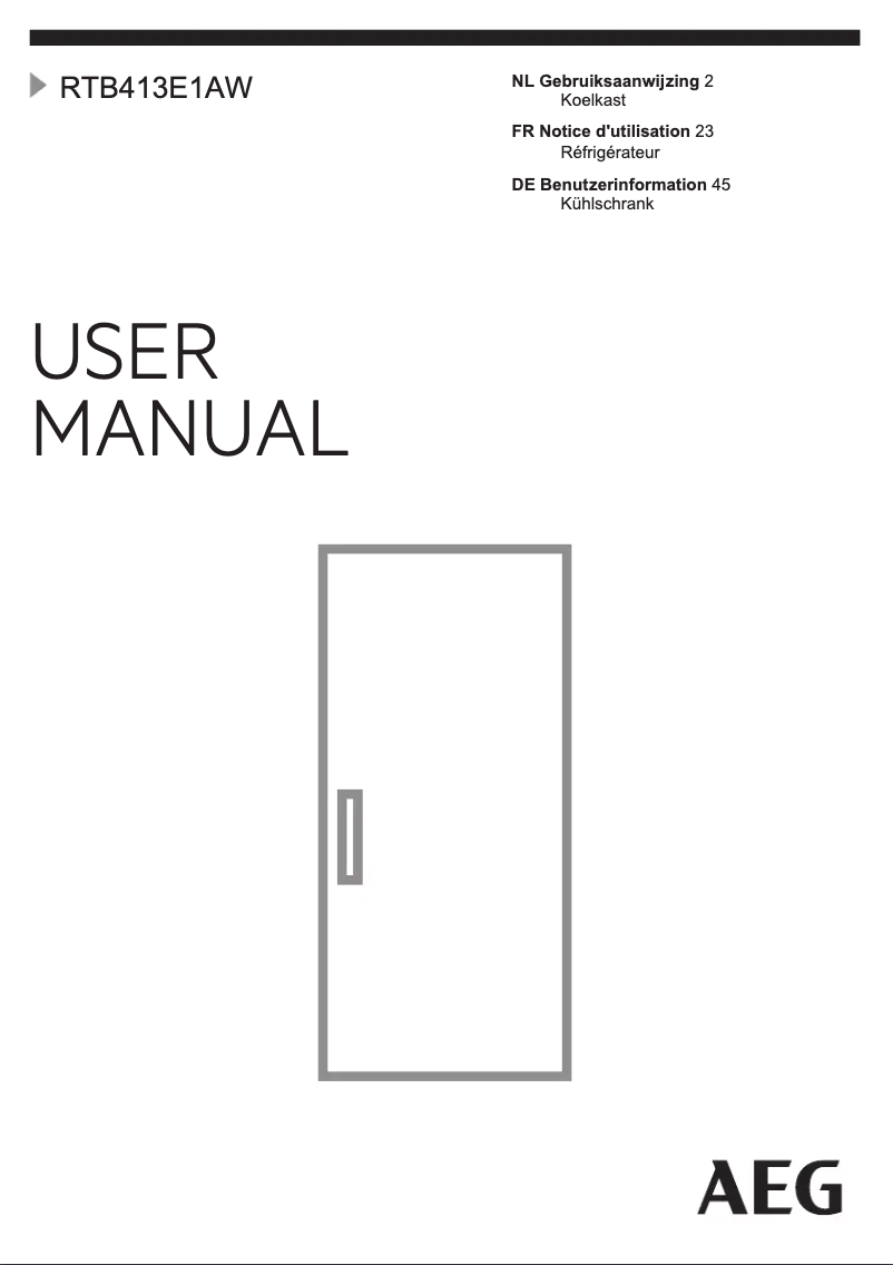 Page 1 de la notice Manuel utilisateur AEG RTB413E1AW