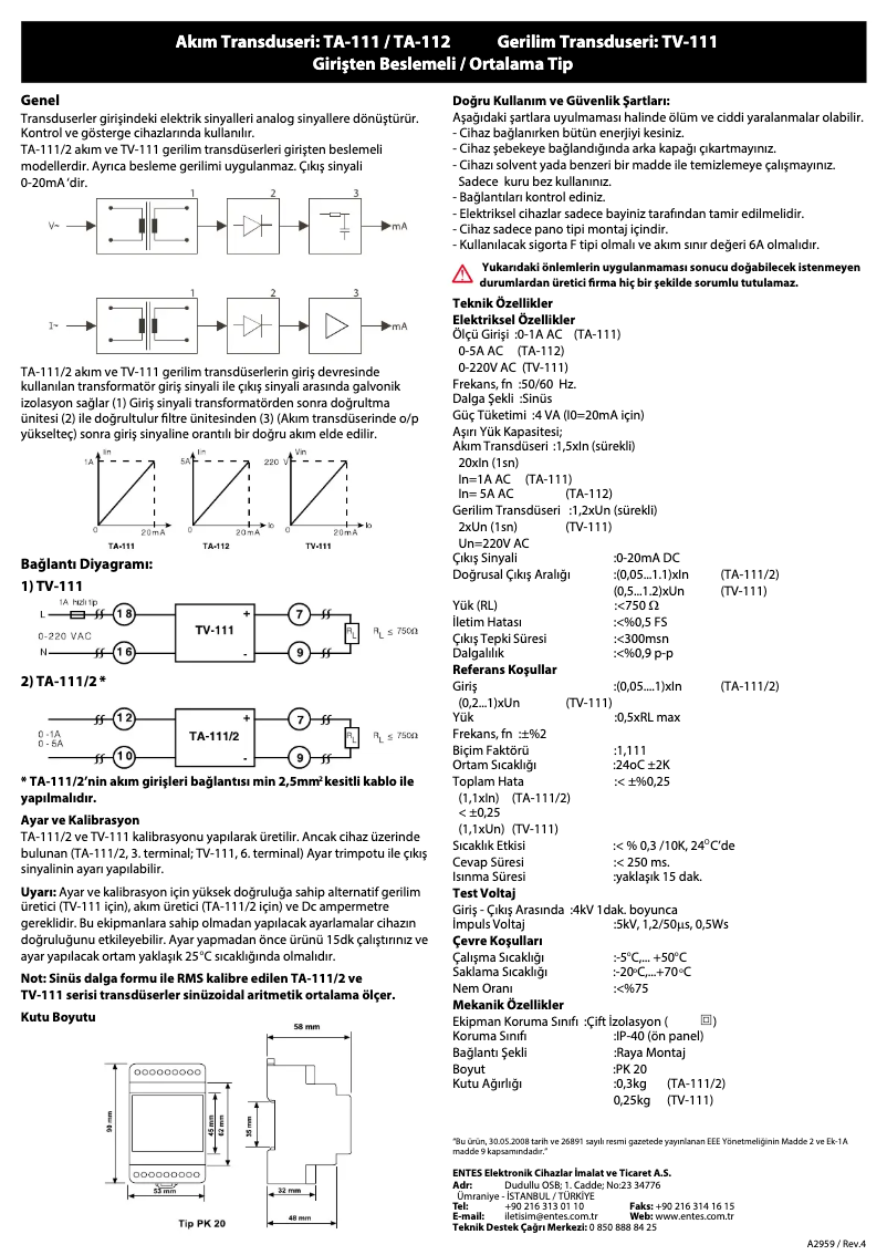 Page 1 de la notice Guide de démarrage rapide ENTES TV-111