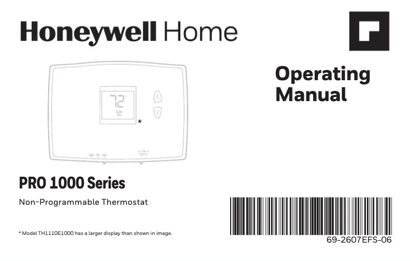 Page 1 de la notice Manuel utilisateur Honeywell TH1100DH1004/U