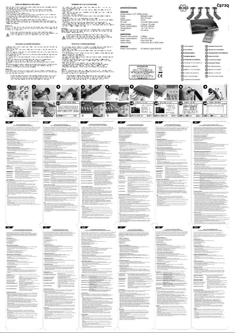 Page 1 de la notice Manuel utilisateur Elro CS73Q