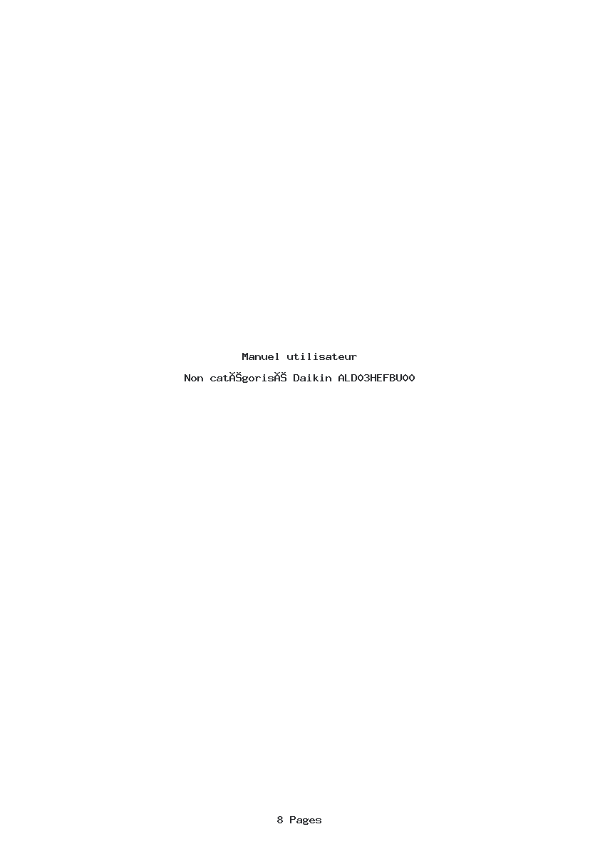 Page 1 de la notice Manuel utilisateur Daikin ALD03HEFBU00