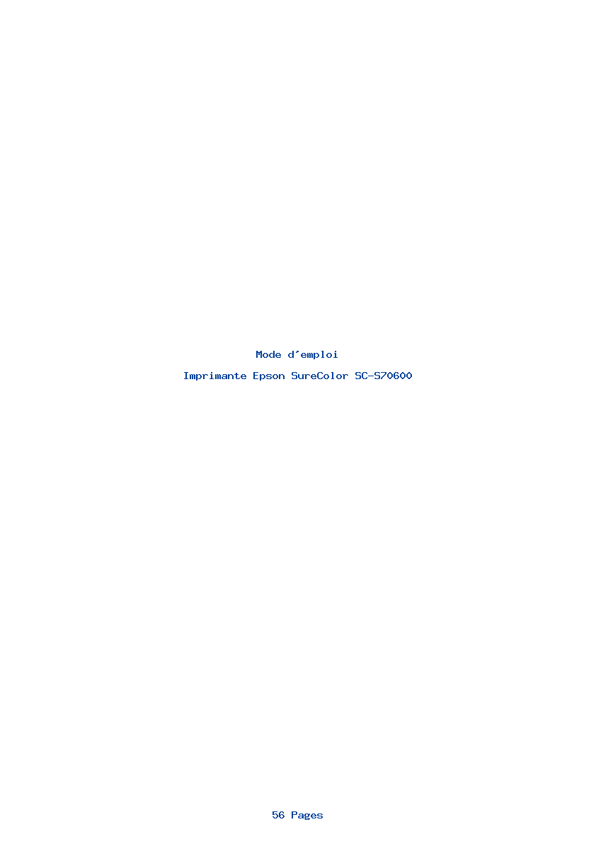 Page 1 de la notice Mode d'emploi Epson SureColor SC-S70600