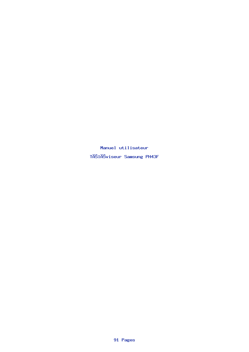 Page 1 de la notice Manuel utilisateur Samsung PH43F