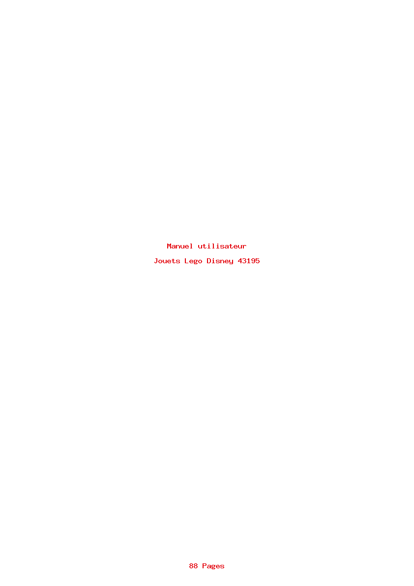 Page 1 de la notice Manuel utilisateur Lego Disney 43195