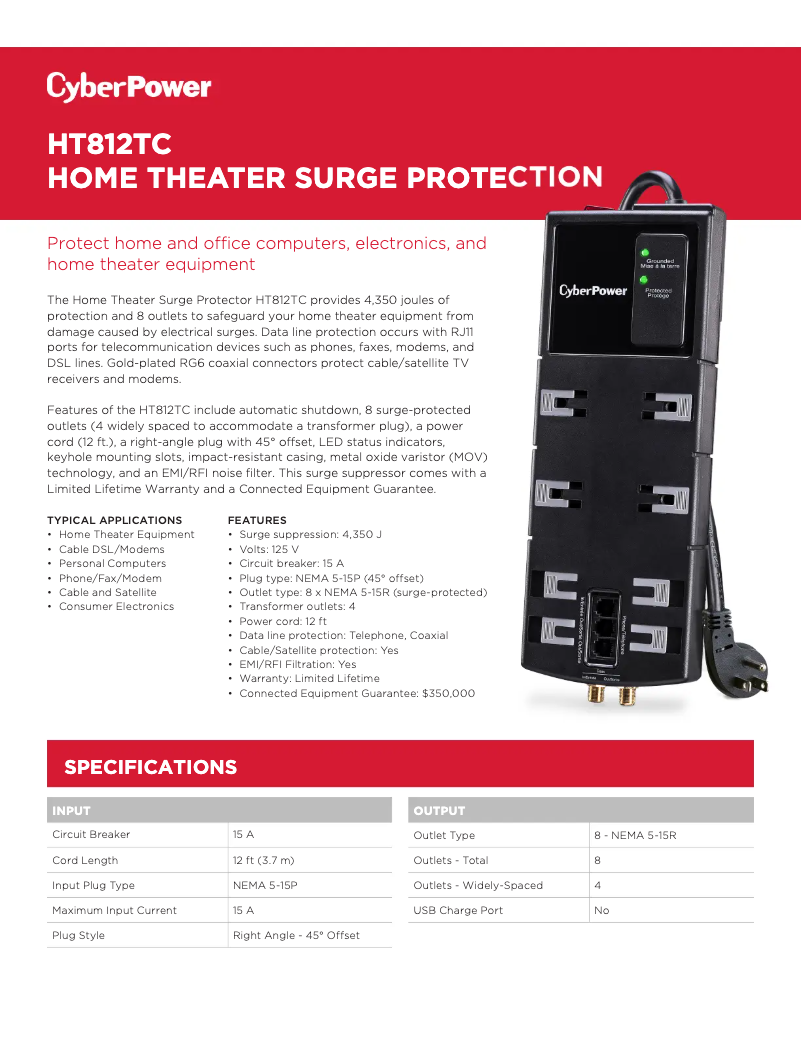 Page 1 de la notice Manuel utilisateur CyberPower HT812TC