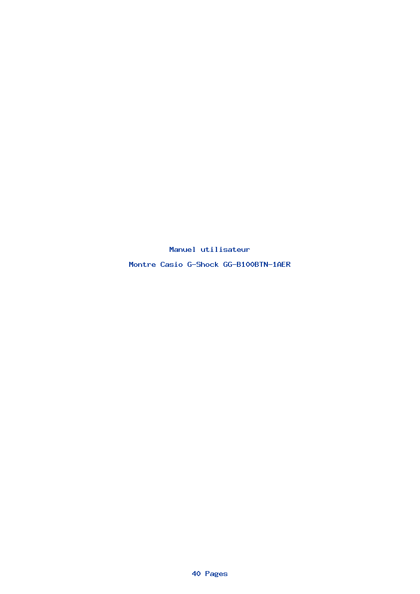 Page 1 de la notice Manuel utilisateur Casio G-Shock GG-B100BTN-1AER