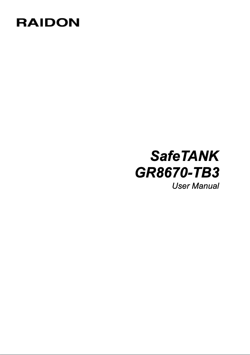 Página 1 del manual Manual de usuario Raidon GR8670-TB3