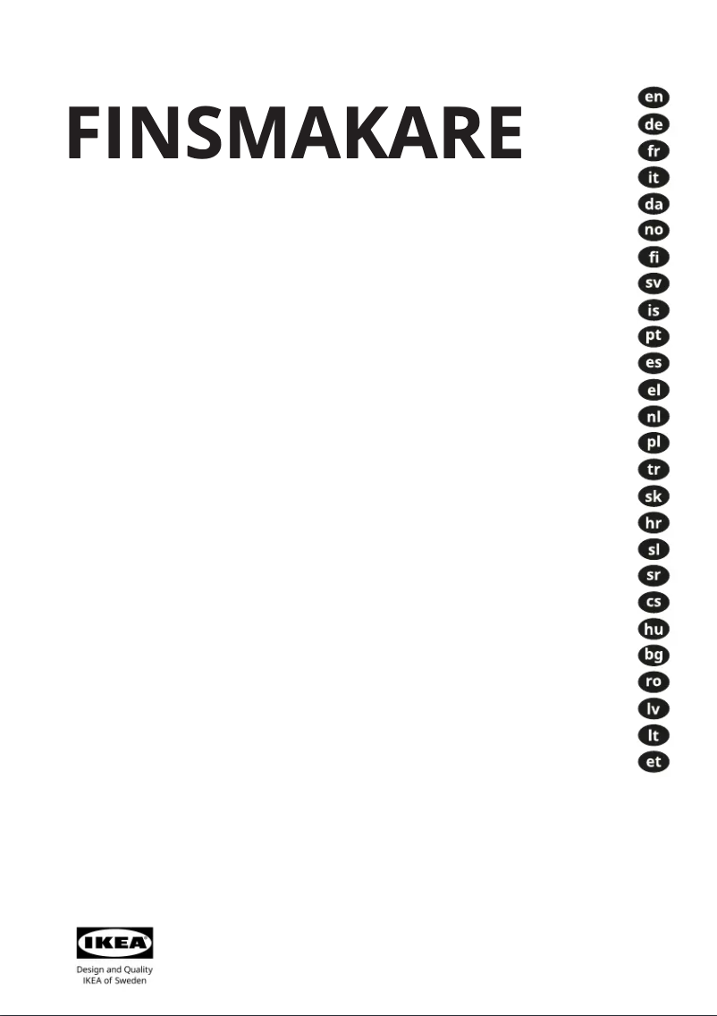 Page 1 de la notice Manuel utilisateur Ikea FINSMAKARE 503.891.40