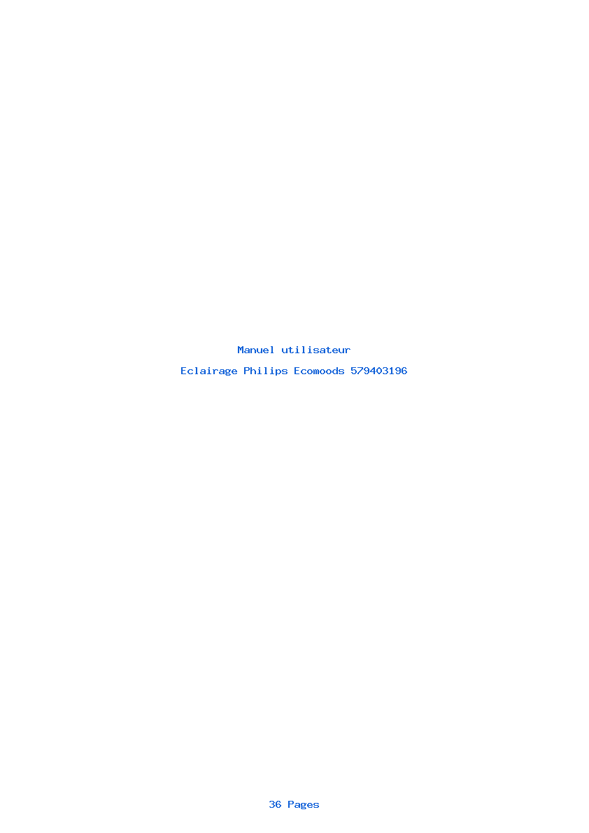 Page 1 de la notice Manuel utilisateur Philips Ecomoods 579403196
