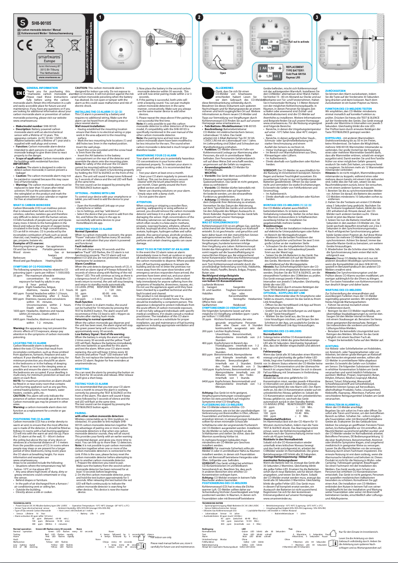 Page 1 de la notice Manuel utilisateur Smartwares SH8-90105