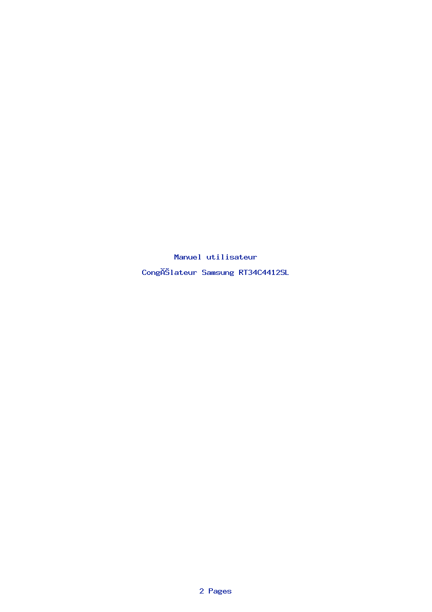 Page 1 de la notice Manuel utilisateur Samsung RT34C4412SL