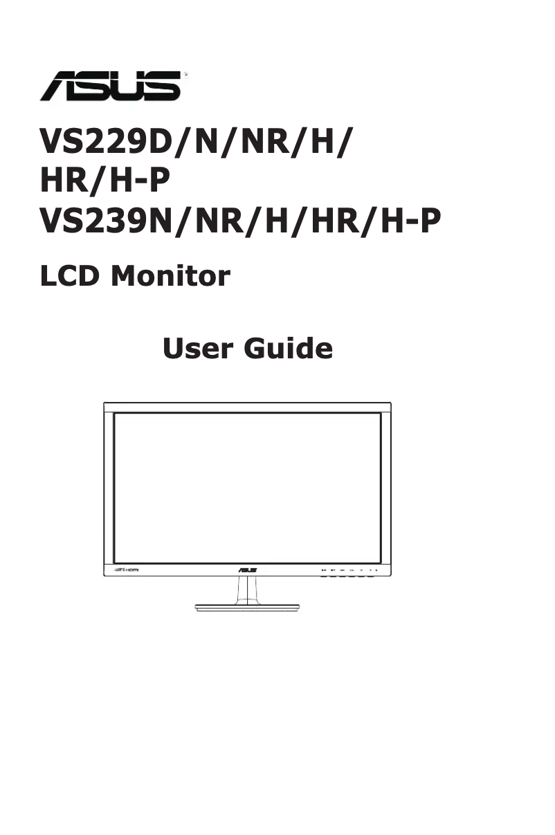 Page 1 de la notice Manuel utilisateur Asus VS239NR