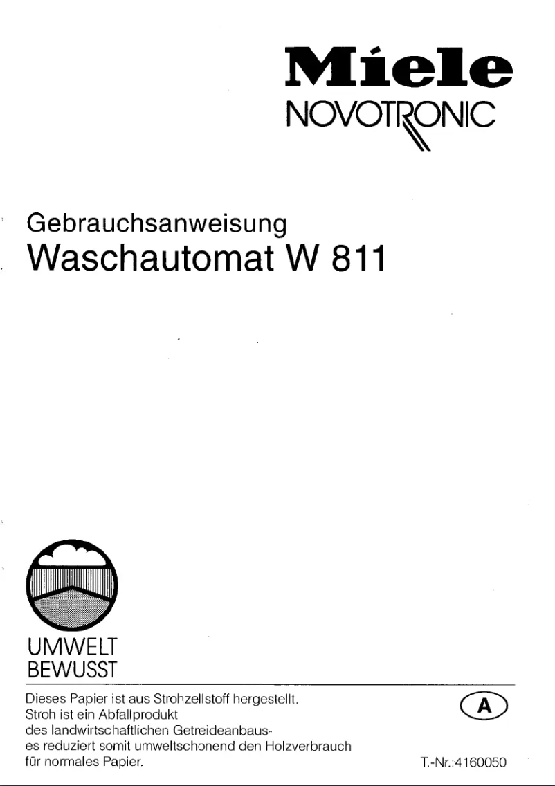 Page 1 de la notice Manuel utilisateur Miele W 811