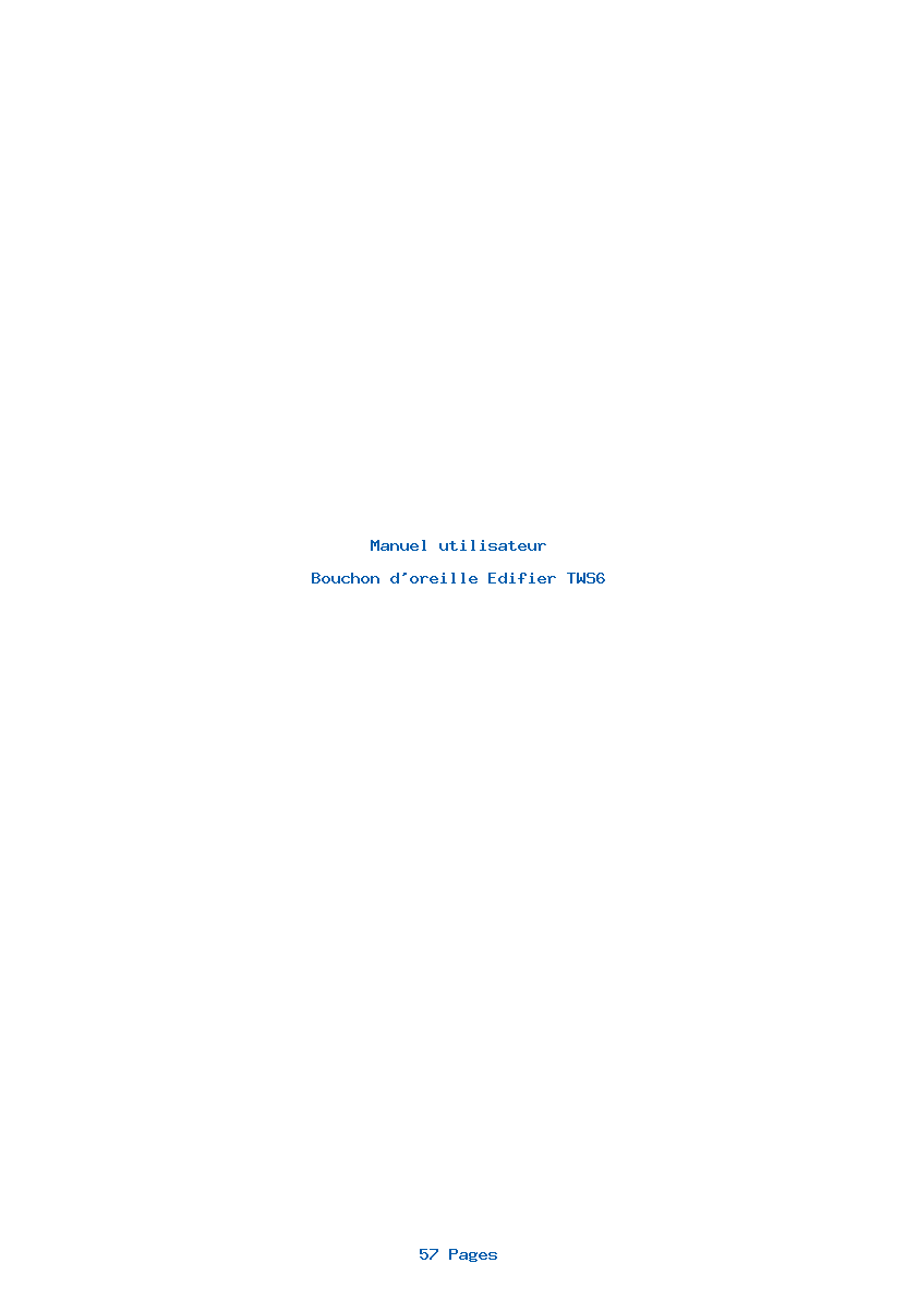 Page 1 de la notice Manuel utilisateur Edifier TWS6
