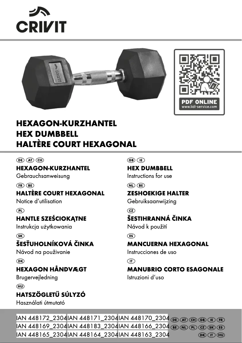 Page 1 de la notice Manuel utilisateur Crivit IAN 448163