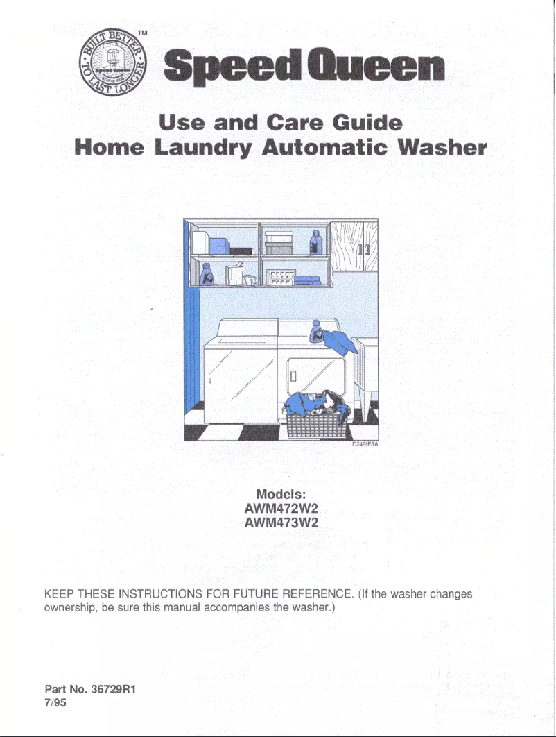 Página 1 del manual Manual de usuario Speed Queen AWM473W2