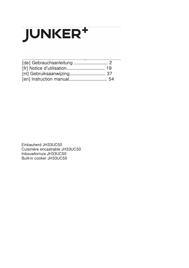 Page 1 de la notice Manuel utilisateur Junker JH33UC50