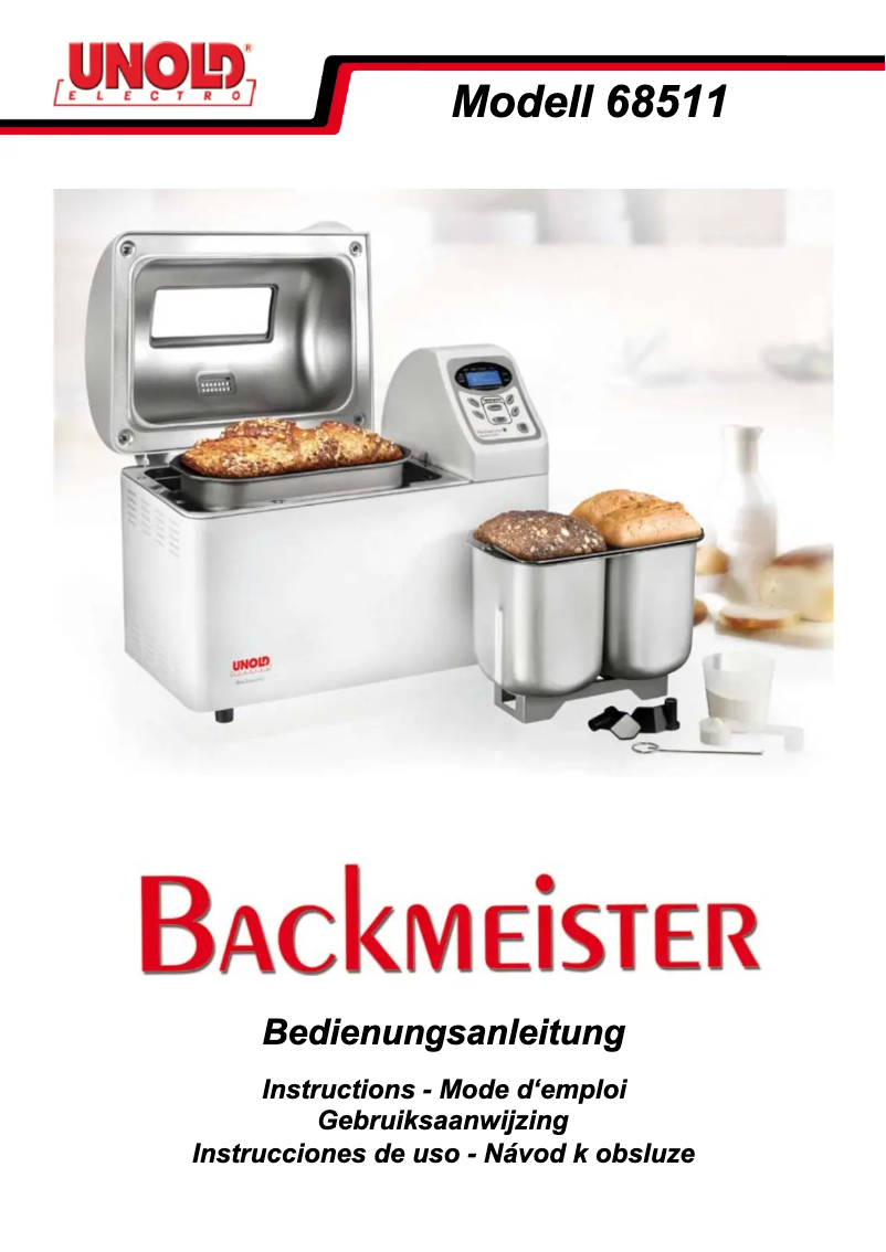 Page 1 de la notice Manuel utilisateur Unold Backmeister Extra 68511