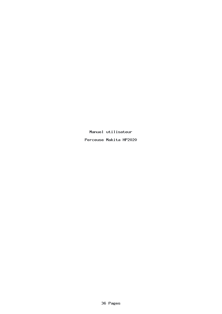 Page 1 de la notice Manuel utilisateur Makita HP2020