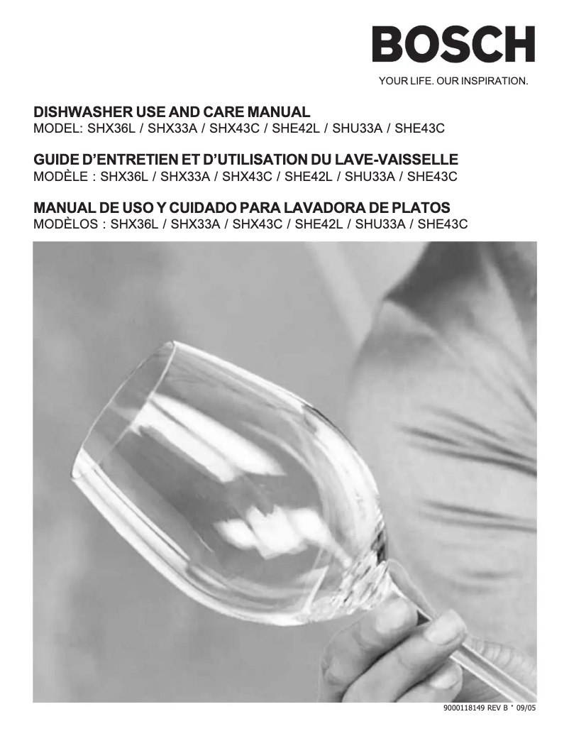 Page 1 de la notice Manuel utilisateur Bosch SHX33A06UC