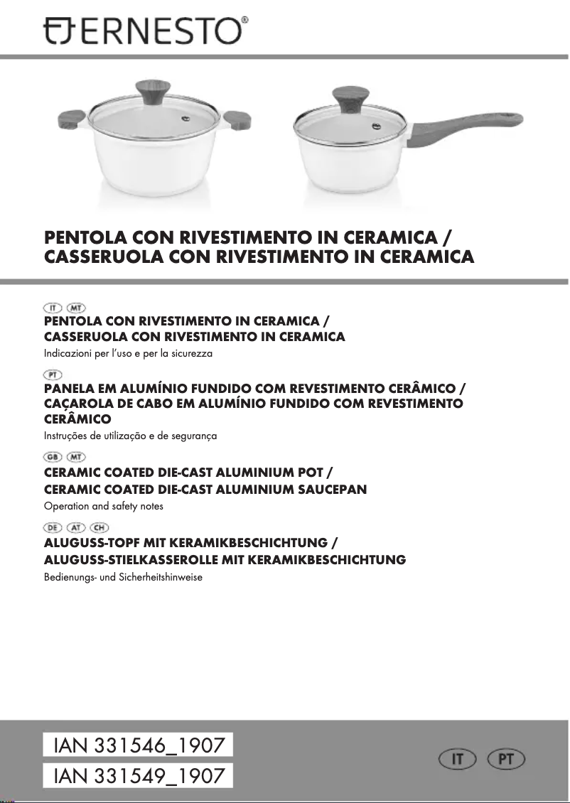 Page 1 de la notice Manuel utilisateur Ernesto HG04525