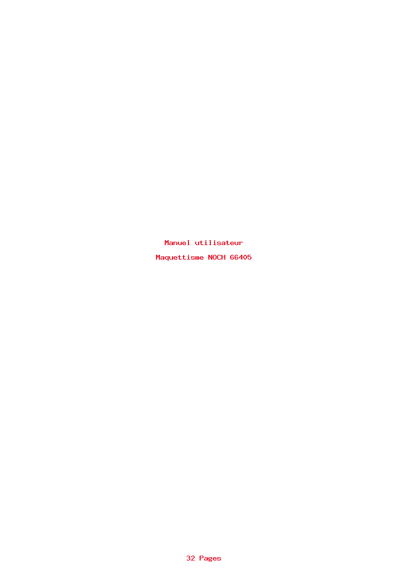 Page 1 de la notice Manuel utilisateur NOCH 66405
