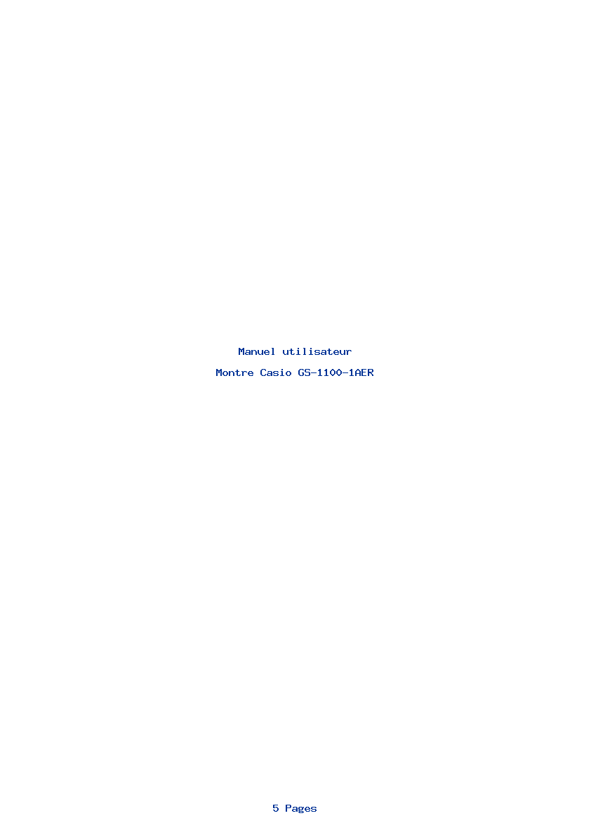 Image de la première page du manuel de l'appareil GS-1100-1AER
