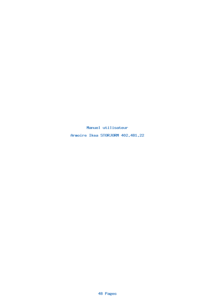 Page 1 de la notice Manuel utilisateur Ikea STORJORM 402.481.22