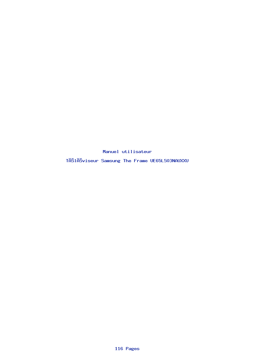 Page 1 de la notice Manuel utilisateur Samsung The Frame UE65LS03NAUXXU