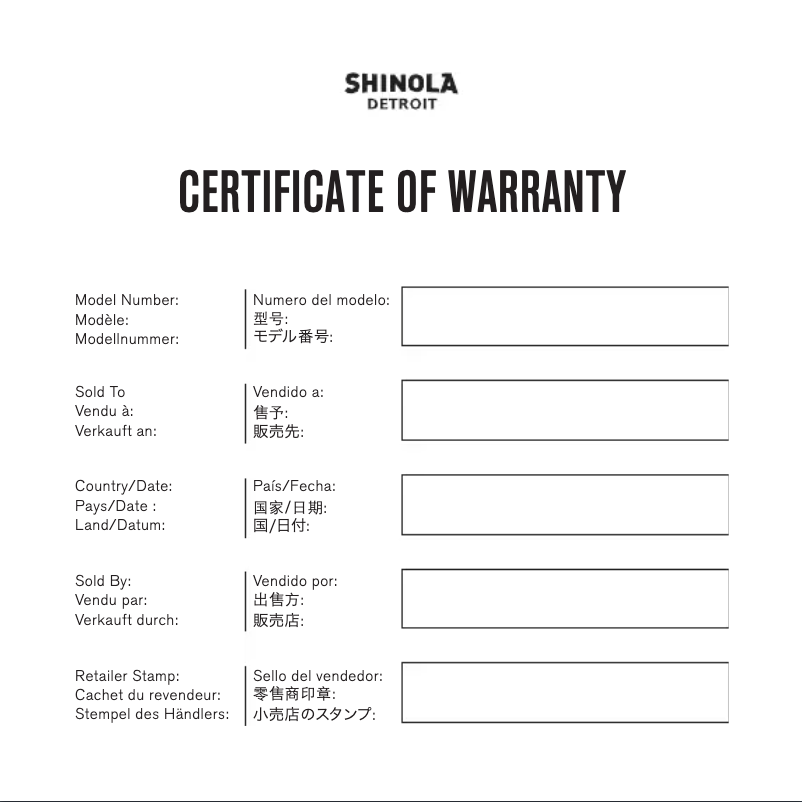 Page 1 de la notice Manuel utilisateur Shinola Model D Detrola
