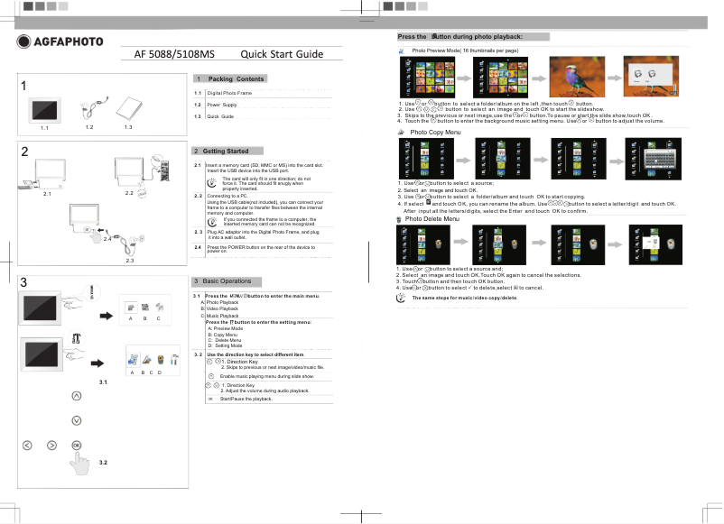 Page 1 de la notice Manuel utilisateur AgfaPhoto AF 51082MS